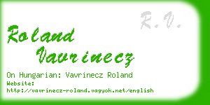 roland vavrinecz business card